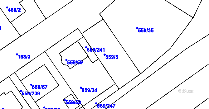 Parcela st. 559/5 v KÚ Radostice u Brna, Katastrální mapa