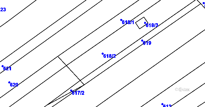 Parcela st. 618/2 v KÚ Radostice u Brna, Katastrální mapa