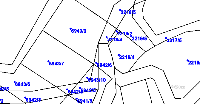 Parcela st. 697/13 v KÚ Radostice u Brna, Katastrální mapa