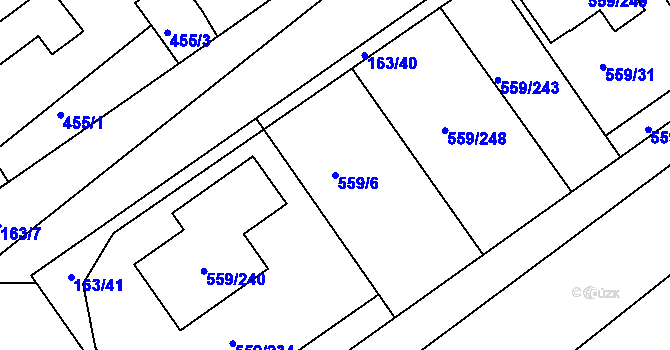 Parcela st. 559/6 v KÚ Radostice u Brna, Katastrální mapa