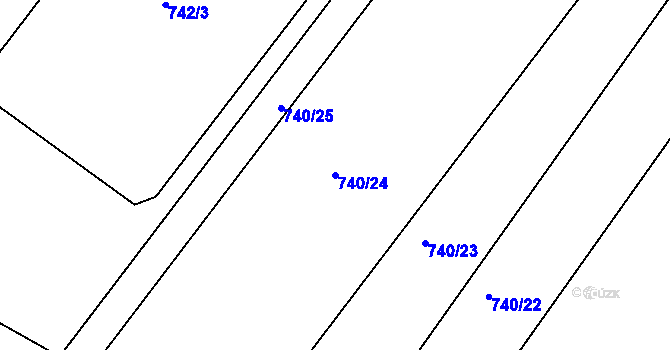 Parcela st. 740/24 v KÚ Radostice u Brna, Katastrální mapa