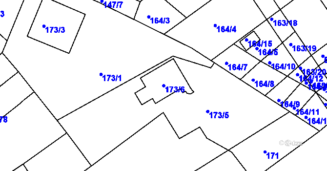 Parcela st. 173/6 v KÚ Radostice u Brna, Katastrální mapa