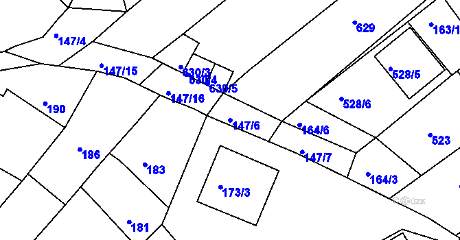 Parcela st. 147/6 v KÚ Radostice u Brna, Katastrální mapa