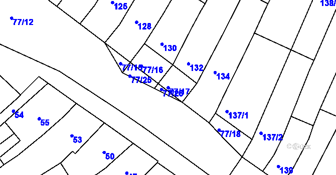 Parcela st. 77/17 v KÚ Radostice u Brna, Katastrální mapa