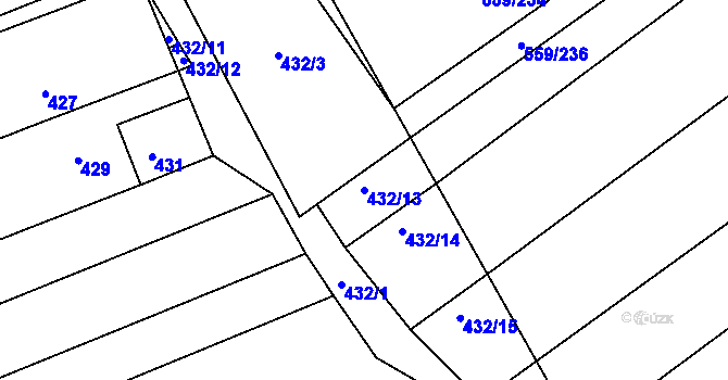 Parcela st. 432/13 v KÚ Radostice u Brna, Katastrální mapa
