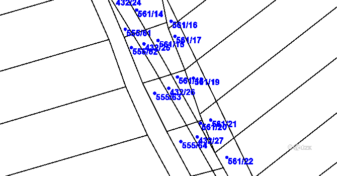 Parcela st. 432/26 v KÚ Radostice u Brna, Katastrální mapa