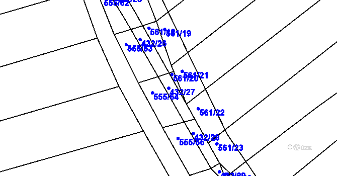 Parcela st. 432/27 v KÚ Radostice u Brna, Katastrální mapa