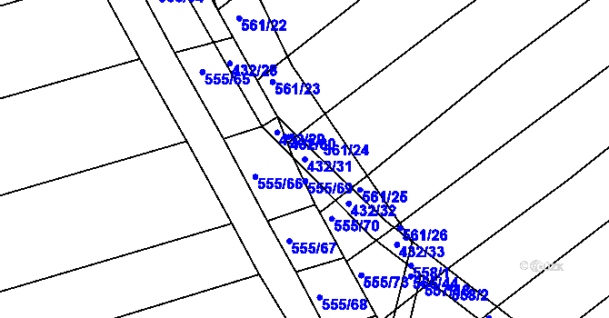 Parcela st. 432/31 v KÚ Radostice u Brna, Katastrální mapa