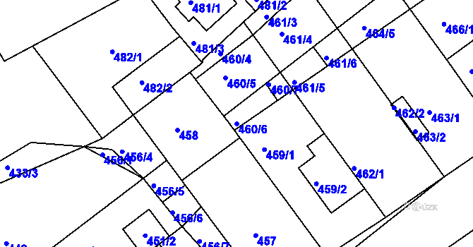 Parcela st. 460/6 v KÚ Radostice u Brna, Katastrální mapa
