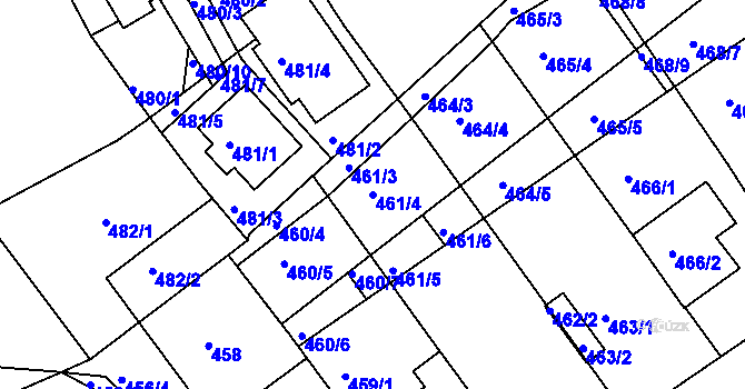Parcela st. 461/4 v KÚ Radostice u Brna, Katastrální mapa