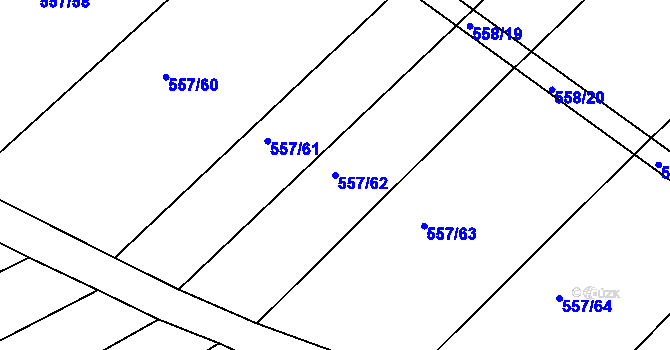 Parcela st. 557/62 v KÚ Radostice u Brna, Katastrální mapa