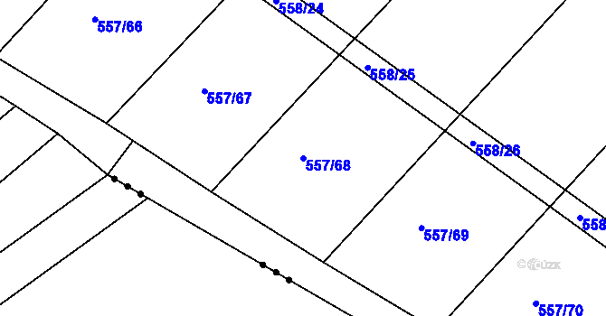 Parcela st. 557/68 v KÚ Radostice u Brna, Katastrální mapa
