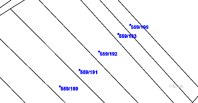 Parcela st. 559/192 v KÚ Radostice u Brna, Katastrální mapa