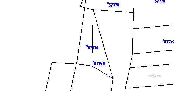 Parcela st. 577/4 v KÚ Radostice u Brna, Katastrální mapa