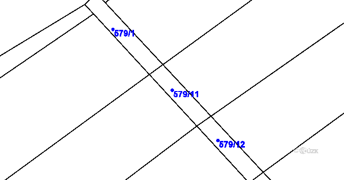 Parcela st. 579/11 v KÚ Radostice u Brna, Katastrální mapa