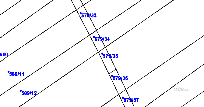 Parcela st. 579/35 v KÚ Radostice u Brna, Katastrální mapa