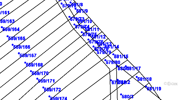 Parcela st. 579/79 v KÚ Radostice u Brna, Katastrální mapa