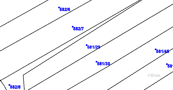 Parcela st. 581/29 v KÚ Radostice u Brna, Katastrální mapa