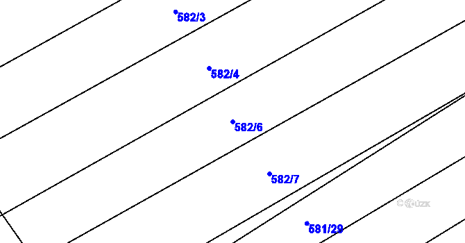 Parcela st. 582/6 v KÚ Radostice u Brna, Katastrální mapa