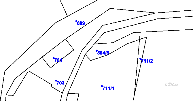 Parcela st. 584/6 v KÚ Radostice u Brna, Katastrální mapa