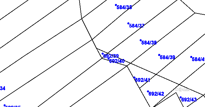Parcela st. 692/39 v KÚ Radostice u Brna, Katastrální mapa