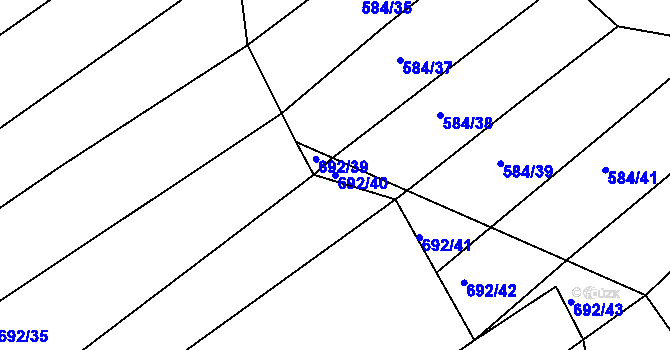 Parcela st. 692/40 v KÚ Radostice u Brna, Katastrální mapa