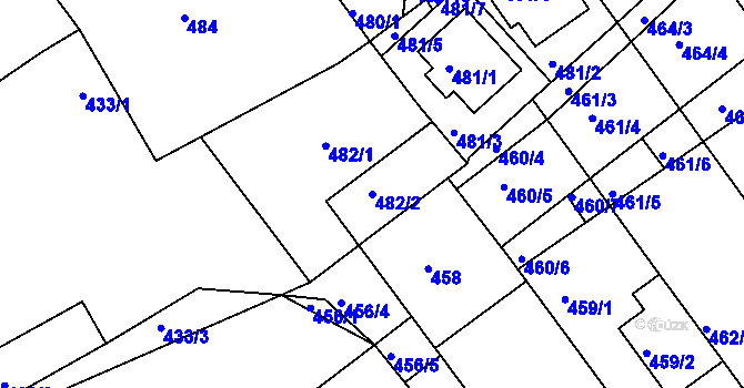 Parcela st. 482/2 v KÚ Radostice u Brna, Katastrální mapa