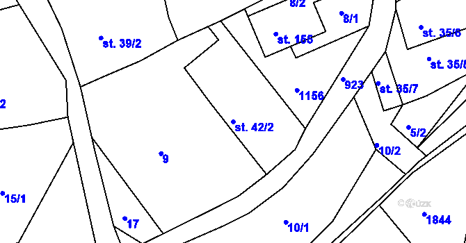 Parcela st. 42/2 v KÚ Radostín u Sychrova, Katastrální mapa