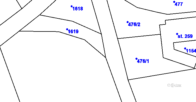 Parcela st. 447/7 v KÚ Radostín u Sychrova, Katastrální mapa