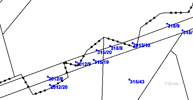 Parcela st. 315/20 v KÚ Radostín u Havlíčkova Brodu, Katastrální mapa