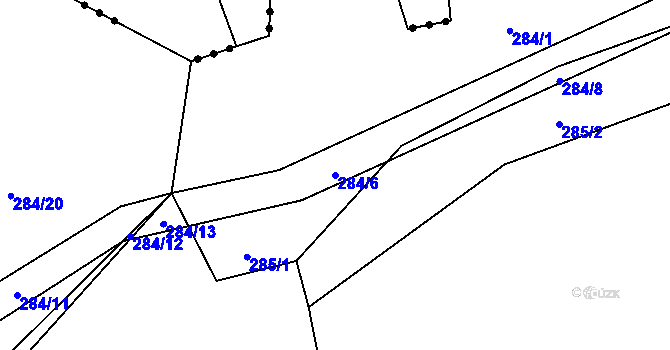 Parcela st. 284/6 v KÚ Radostín u Havlíčkova Brodu, Katastrální mapa