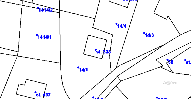 Parcela st. 338 v KÚ Radostín nad Oslavou, Katastrální mapa