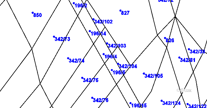 Parcela st. 196/4 v KÚ Radostín nad Oslavou, Katastrální mapa
