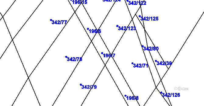 Parcela st. 196/7 v KÚ Radostín nad Oslavou, Katastrální mapa