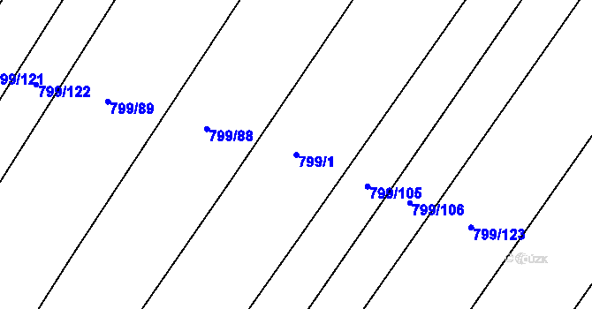 Parcela st. 799/1 v KÚ Radostín nad Oslavou, Katastrální mapa