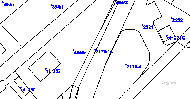 Parcela st. 2175/14 v KÚ Radostín nad Oslavou, Katastrální mapa