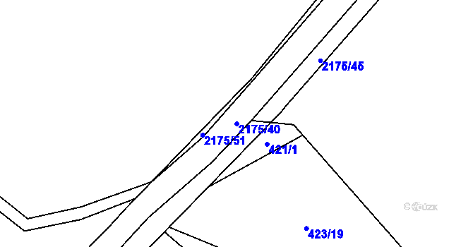 Parcela st. 2175/40 v KÚ Radostín nad Oslavou, Katastrální mapa
