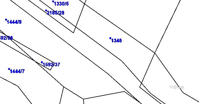 Parcela st. 2185/7 v KÚ Radostín nad Oslavou, Katastrální mapa