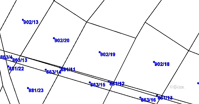 Parcela st. 902/19 v KÚ Radostín nad Oslavou, Katastrální mapa