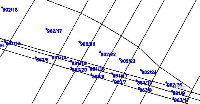 Parcela st. 902/22 v KÚ Radostín nad Oslavou, Katastrální mapa