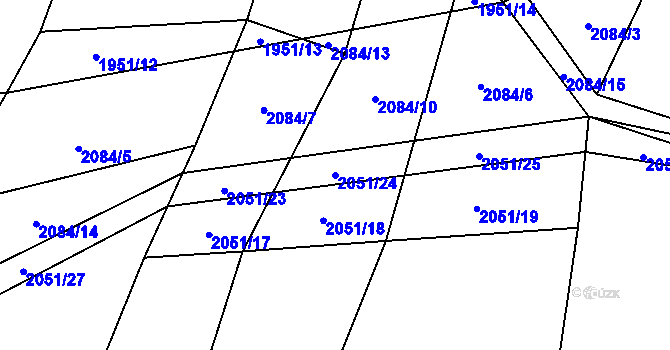 Parcela st. 2051/24 v KÚ Radostín nad Oslavou, Katastrální mapa