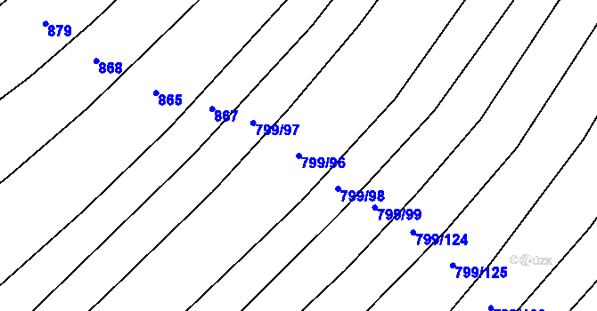 Parcela st. 799/96 v KÚ Radostín nad Oslavou, Katastrální mapa