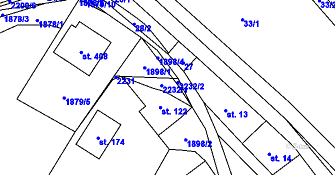 Parcela st. 2232 v KÚ Radostín nad Oslavou, Katastrální mapa