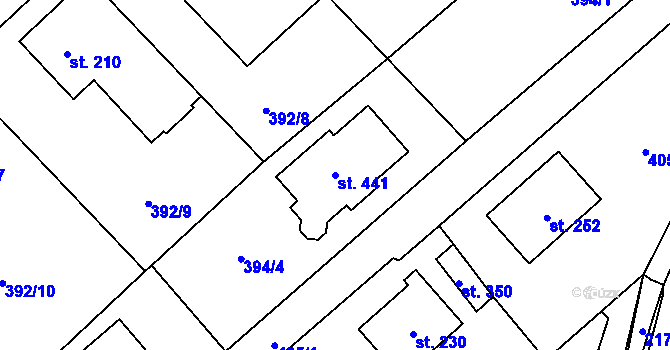 Parcela st. 441 v KÚ Radostín nad Oslavou, Katastrální mapa