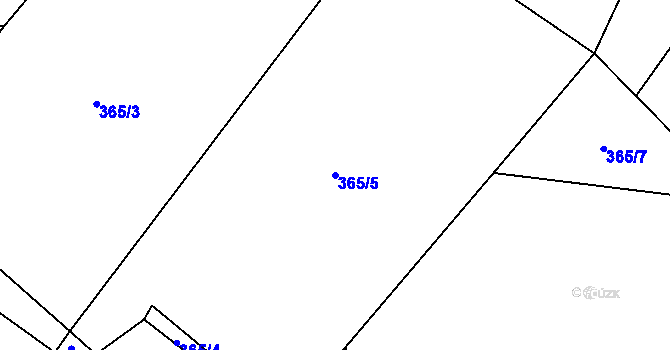 Parcela st. 365/5 v KÚ Radostín nad Oslavou, Katastrální mapa