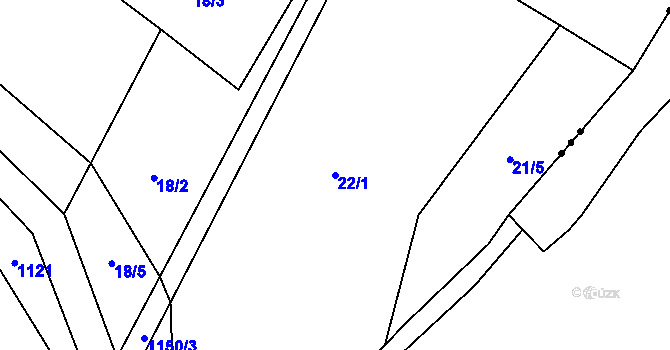 Parcela st. 22 v KÚ Lestkov pod Kozákovem, Katastrální mapa