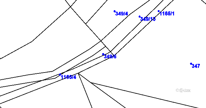 Parcela st. 349/6 v KÚ Lestkov pod Kozákovem, Katastrální mapa