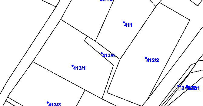 Parcela st. 413/6 v KÚ Lestkov pod Kozákovem, Katastrální mapa
