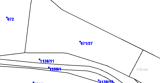 Parcela st. 671/27 v KÚ Lestkov pod Kozákovem, Katastrální mapa