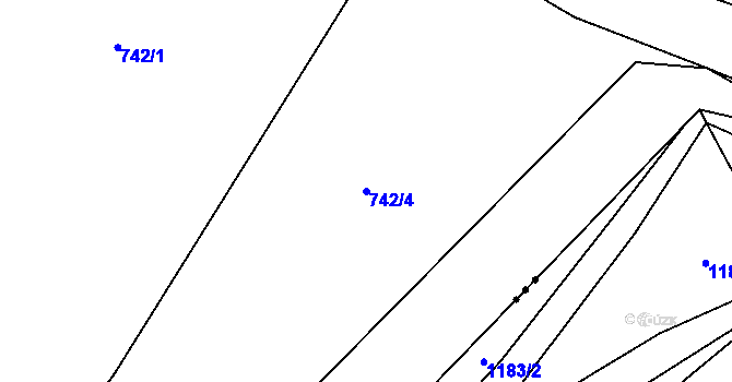 Parcela st. 742/4 v KÚ Lestkov pod Kozákovem, Katastrální mapa